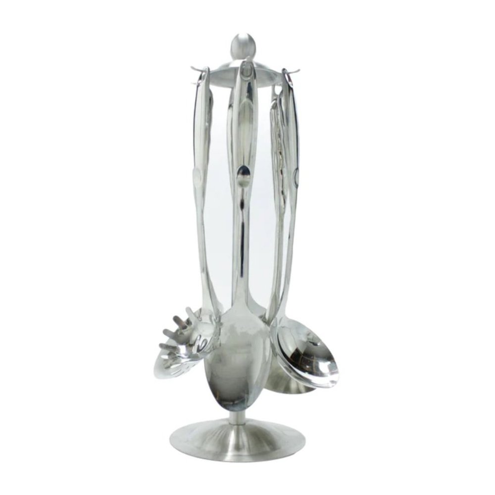 7 Piece Chrome Silver Kitchen Utensil Set